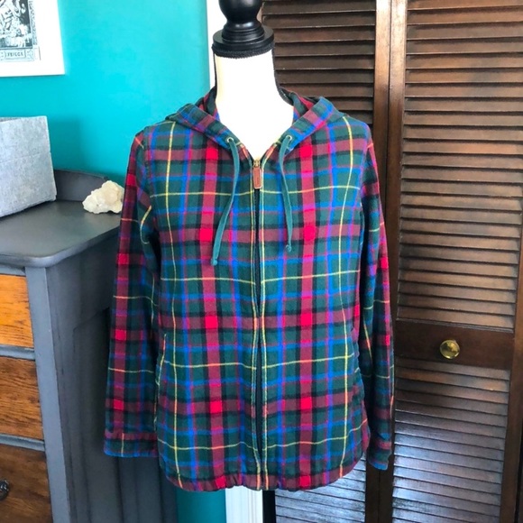 L. L. Bean flannel hoodie - zip - relaxed fit - Picture 1 of 5